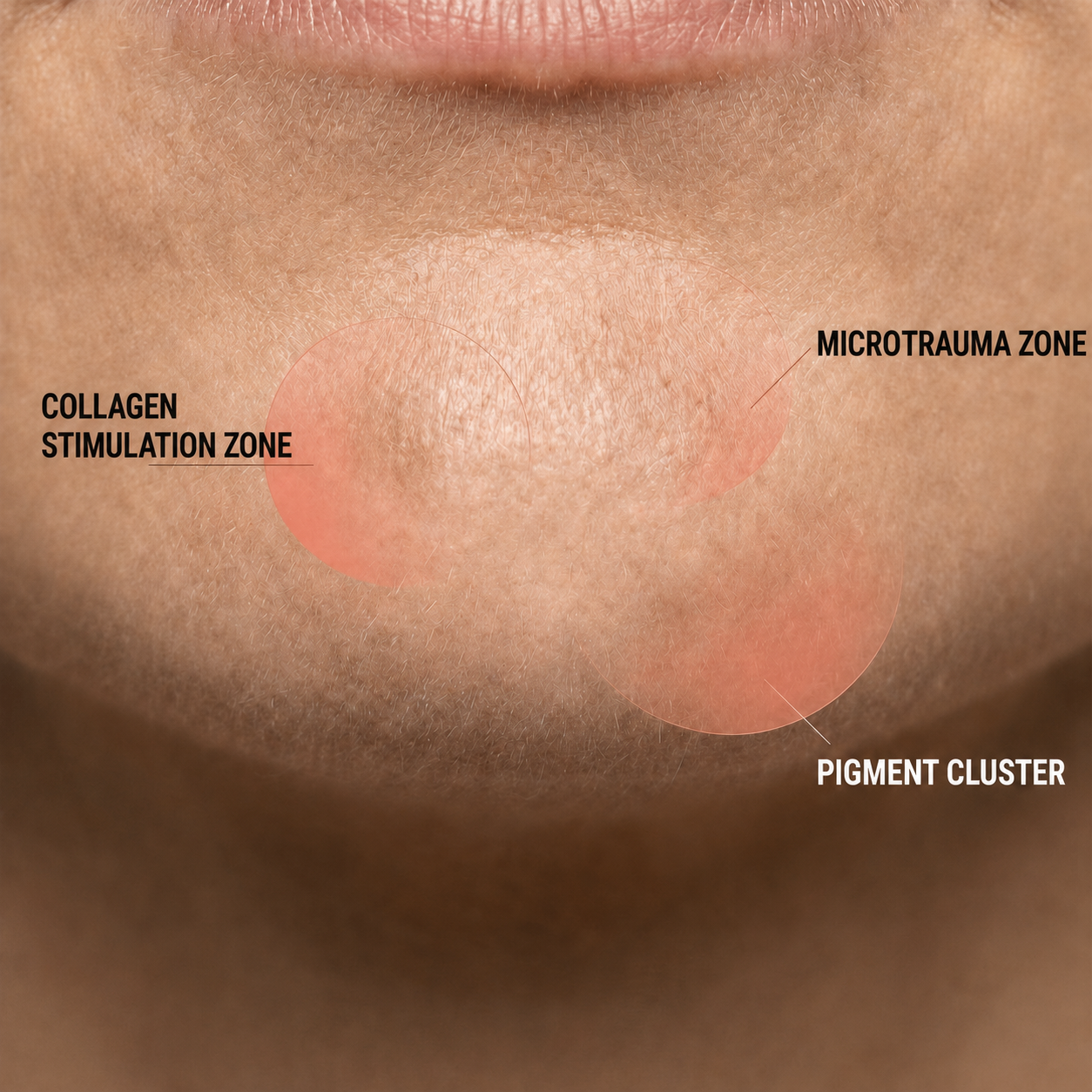 Skin zones affected by hair removal